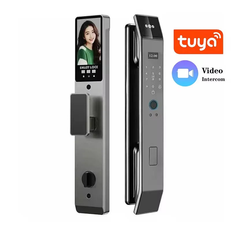 Face Recognition Tuya Smart Door Lock Automatic Biometric Rfid Ic Card Wifi App Security Camera Fingerprint Digital Locks