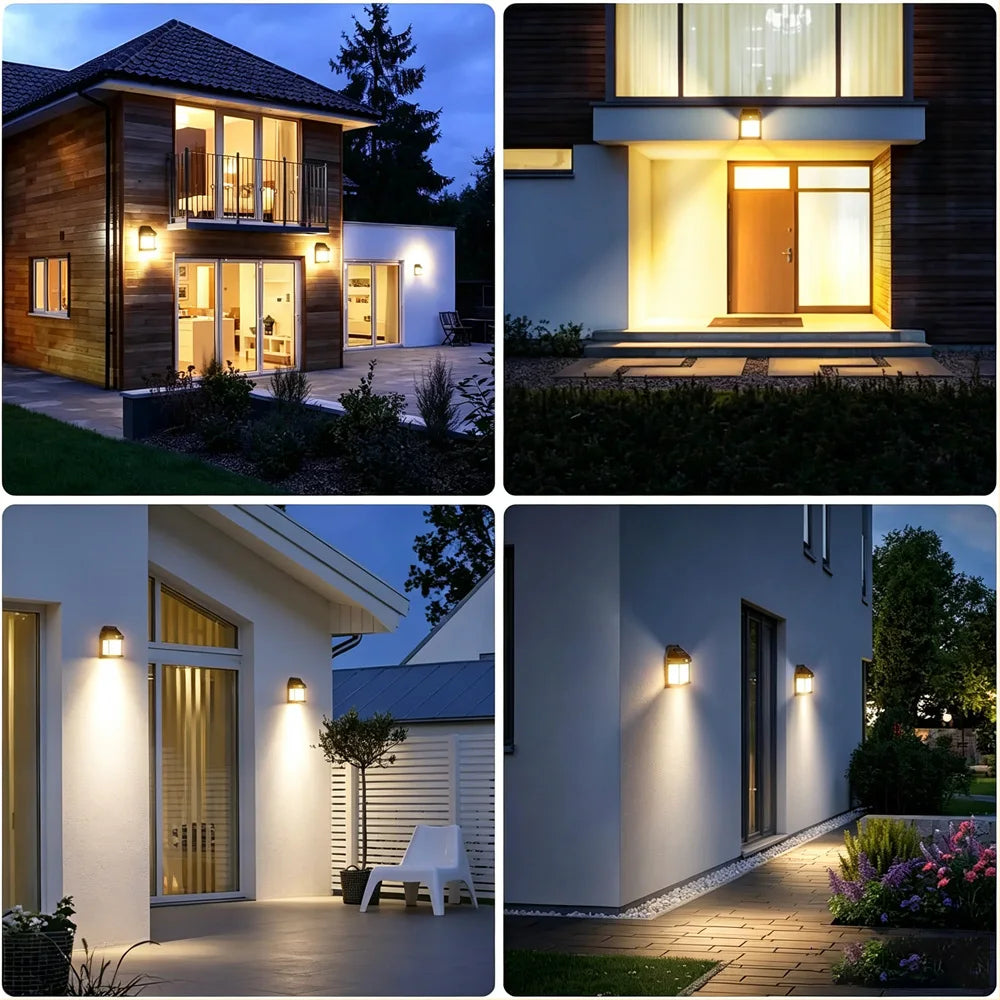 4PCS Solar Wall Light Outdoor Waterproof Sunlight Pathway Fence Lamp Yard Luminous Wall Washer Garden Decoration Tungsten Light