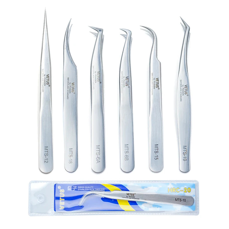 Eyelash Extension Tweezers: Precision Stainless Steel Pro Tools False Eyelashes Tidesmit
