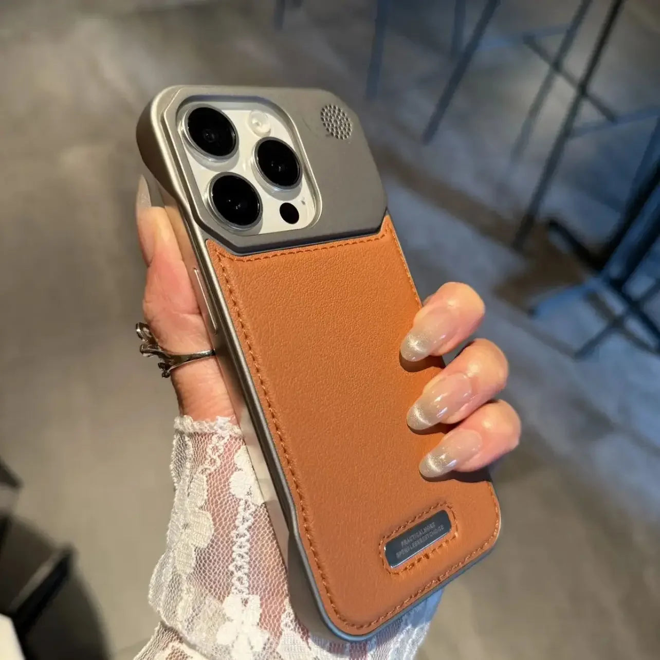 iPhone 15 Leather Aromatherapy Case with Magnetic MagSafe Protection Brown Tidesmit