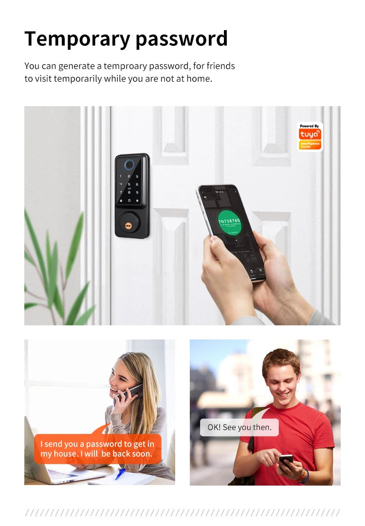 Waterproof Smart Deadbolt Locks for Home Alexa Wifi Bluetooth TTlock App Biometric Fingerprint Digital Keypad Entry Door Lock