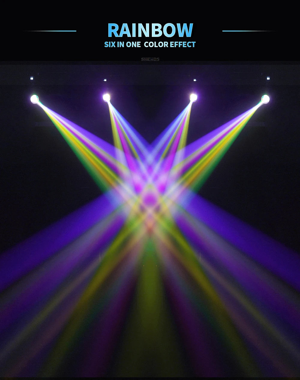 New Arrival SHEHDS 2PCS MINI 230W 7R Beam Bulb Moving Head Lighting Rainbow for Wedding Nightclub Theater Disco Performance