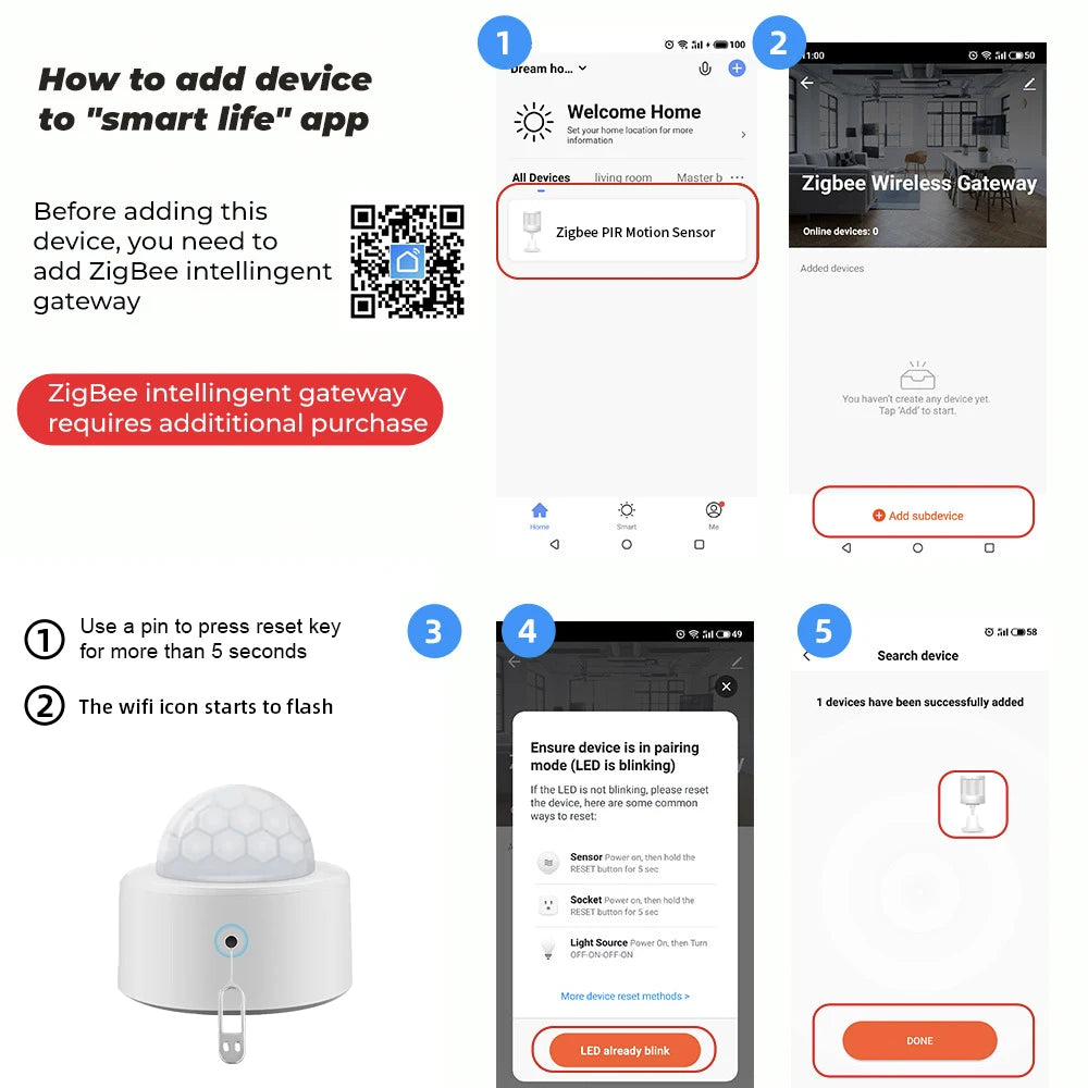 Zigbee Luminance Light Sensor for Smart Home Automation & Energy Saving Tidesmit