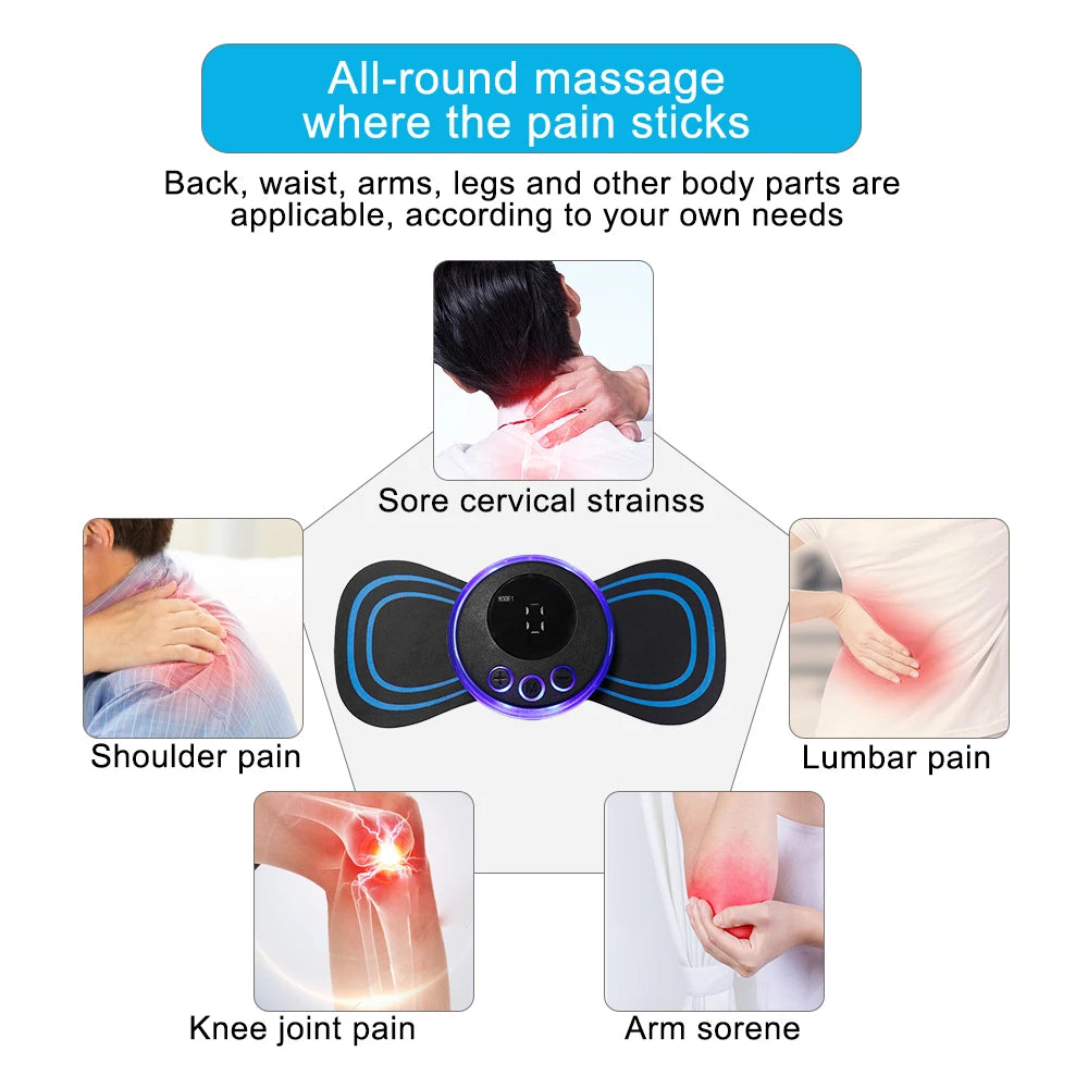 EMS Neck Massager - Portable TENS Pulse Pain Relief Patch for Muscles Body Shaping Massage Equipment Tidesmit
