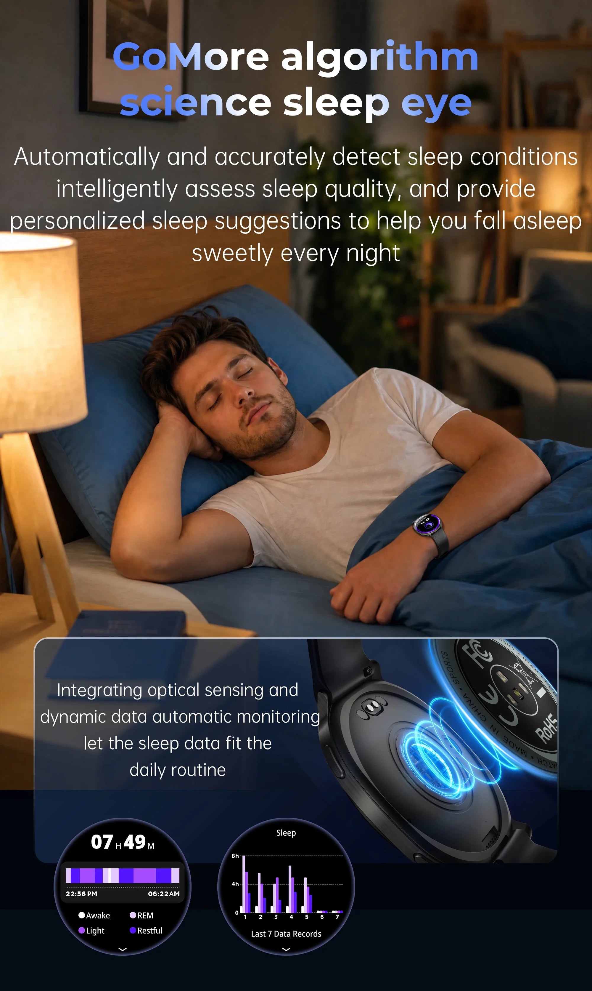 New Smart Watch Tracking Fitness Voice Assistant IP68 Waterproof Flashlight Health Round Curved Screen  Smartwatch Men Women
