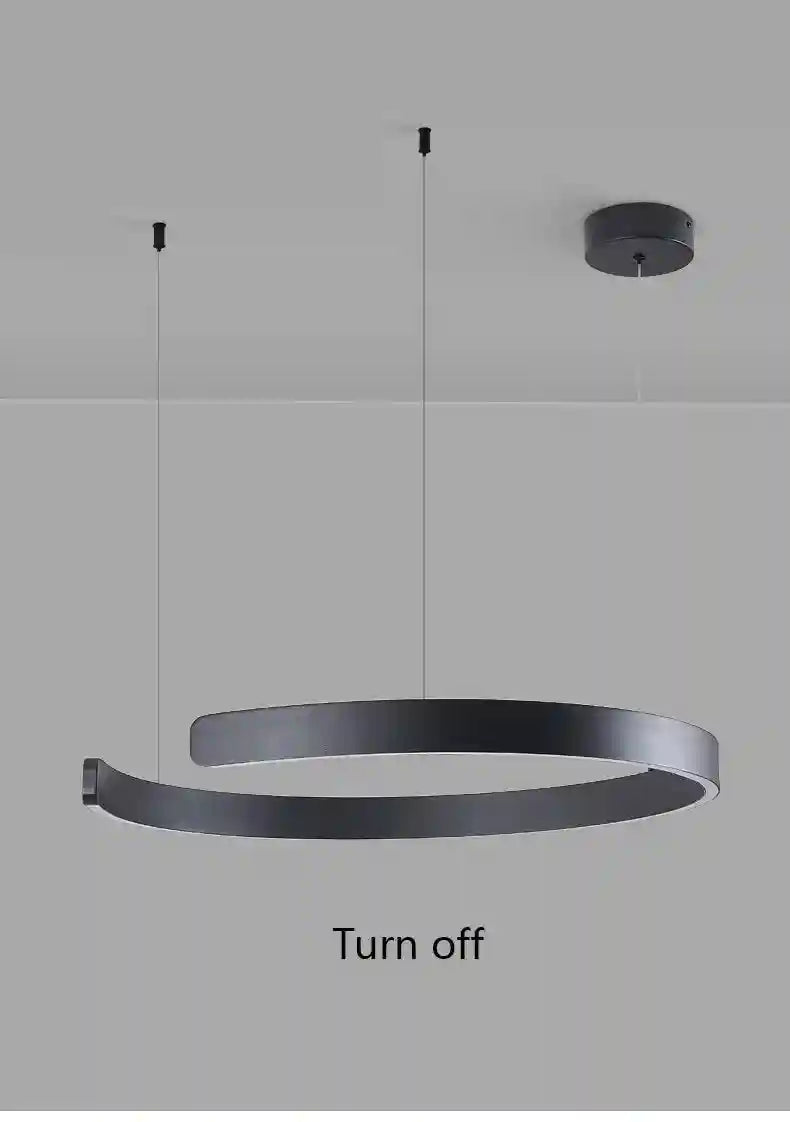 Modern 3-Ring LED Chandelier - Adjustable Dimmable Black Finish Tidesmit