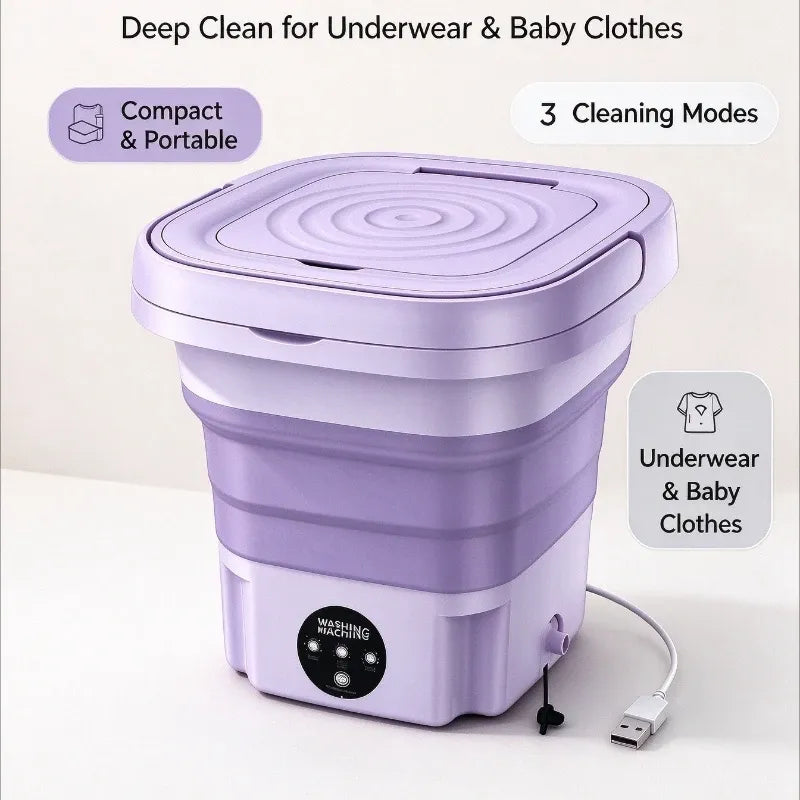 Tidesmit Portable Washing Machine 2.91gal Foldable Mini Washer