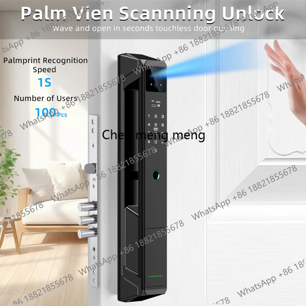 RAYKUBE 21-language Voice Camera Palm Vein Smart Fingerprint Lock Face Recognition Digital Lock With Video Call P85