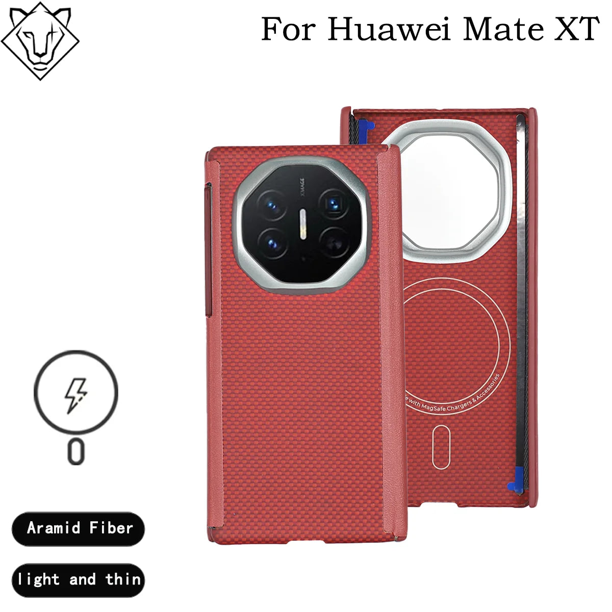 Aramid Fiber Case for Huawei Mate XT Ultimate - Ultra-Slim Protection Red plain M Huawei Mate XT Ultimate Tidesmit