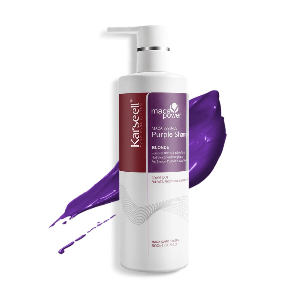 Karseell Purple Shampoo Neutralizes Brass & Yellow Tones Color-Correcting Shampoo For Blonde Silver Gray Highlighted Hair