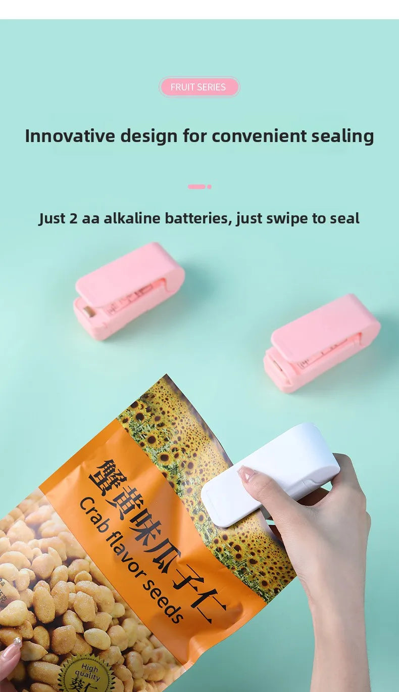 Mini Vacuum Sealer Machine Portable Food Sealer for Household Plastic Bag Sealing Snack Pack Fresh Keeping Moisture Proof