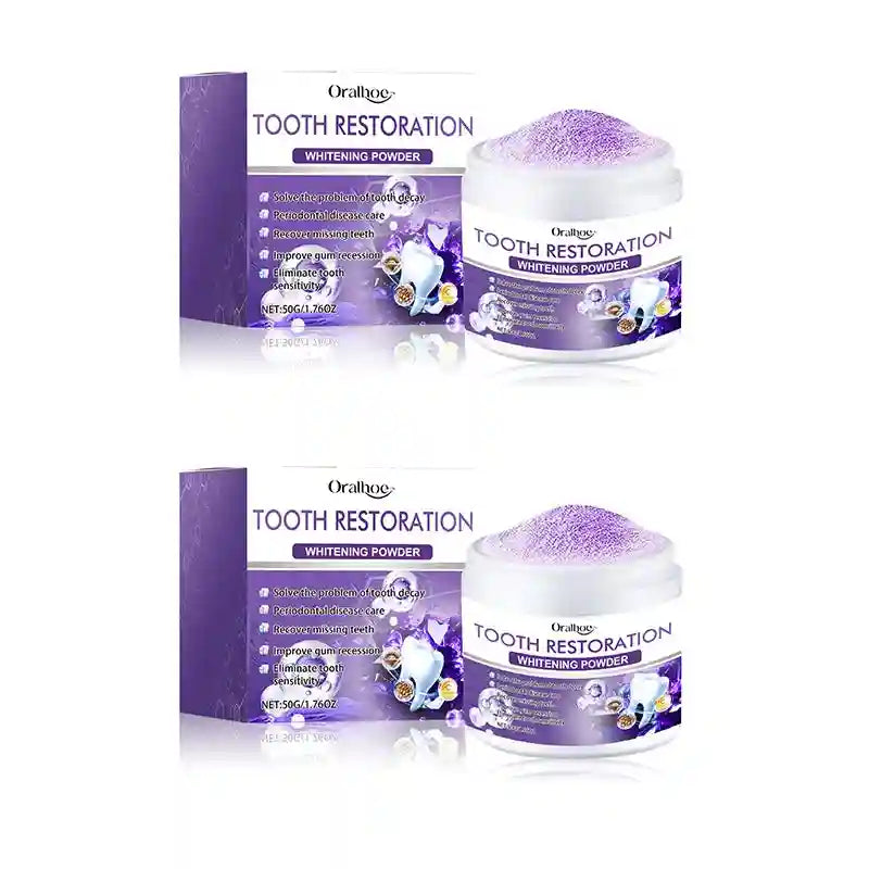 Tidesmit purple teeth whitening powder for plaque removal, tartar control, and fresh breath dental care