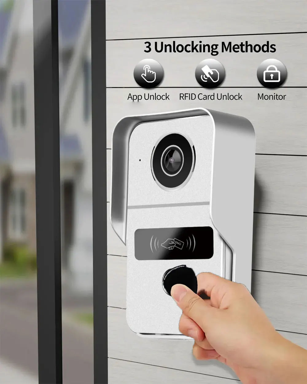 1080P 7/10 Inch Touch Screen 2 Wire Video Doorbell Tuya Home Video Intercom System IC Card APP Unlcok with Electric Strike Lock
