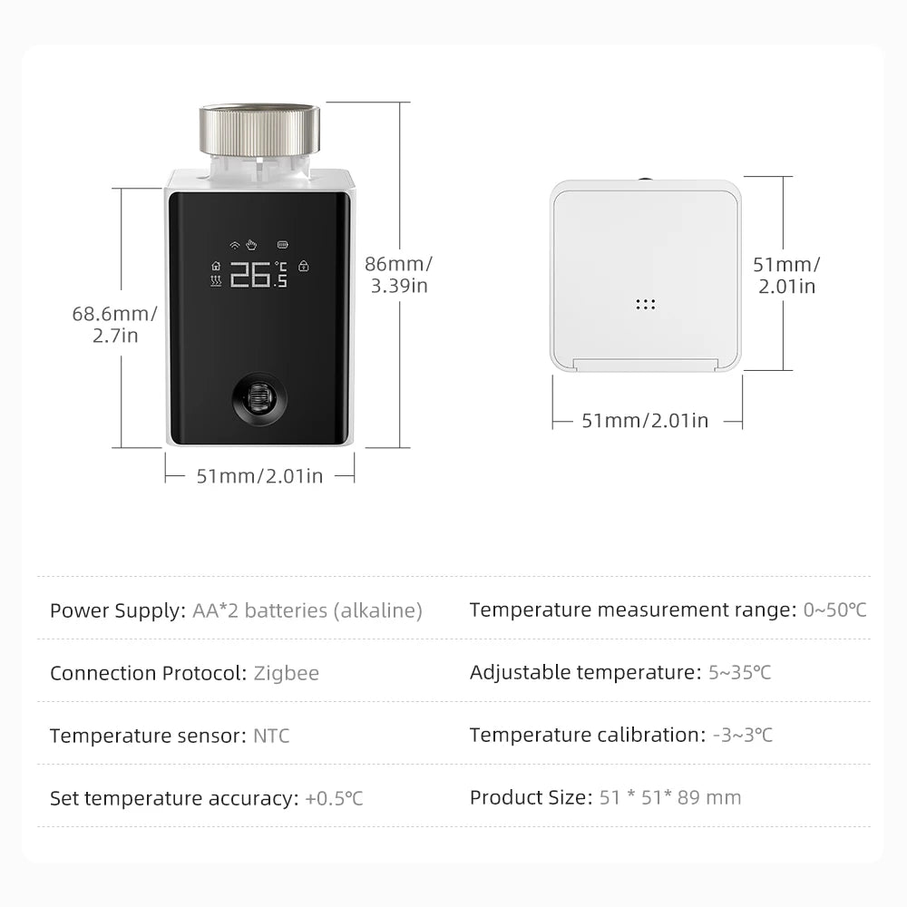 AVATTO ZigBee 3.0 Smart Thermostat Radiator Actuator,TRV Thermostatic Valve Controller Support Tuya Alexa Google Home Alice