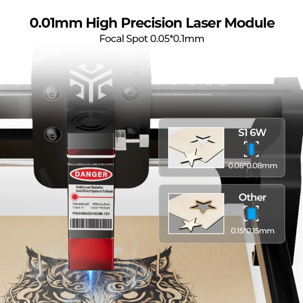 ACMER S1 6W Mini Laser Engraver Portable Small Laser Engraving Cutting Tool Machine DIY for Logo Wood Leather Acrylc Beginner