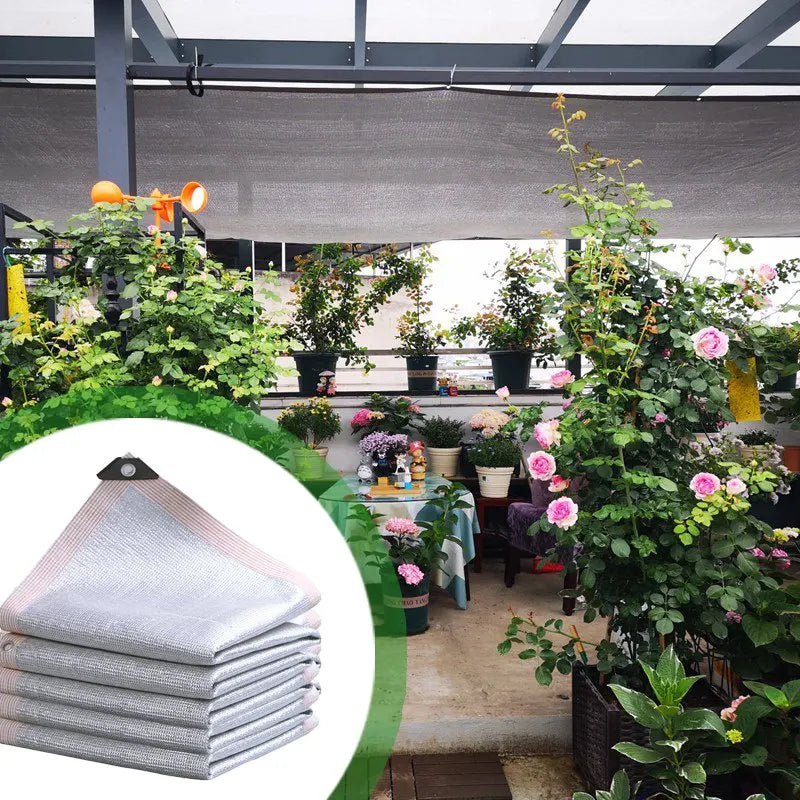 Shading 55~99% Aluminum Foil Sunshade Net Silvery Anti-UV Awning Fence Privacy Screen Garden Sun Shade Mesh Car Sun Shed Canopy