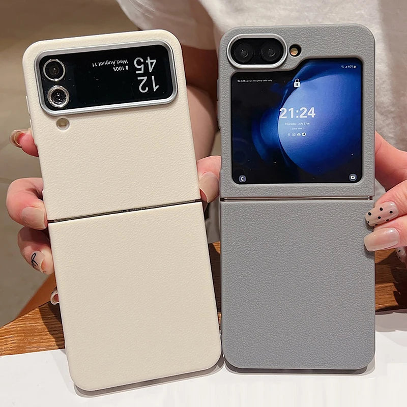 Samsung Galaxy Z Flip 7 Leather Case | Military-Grade Shockproof Cover Tidesmit