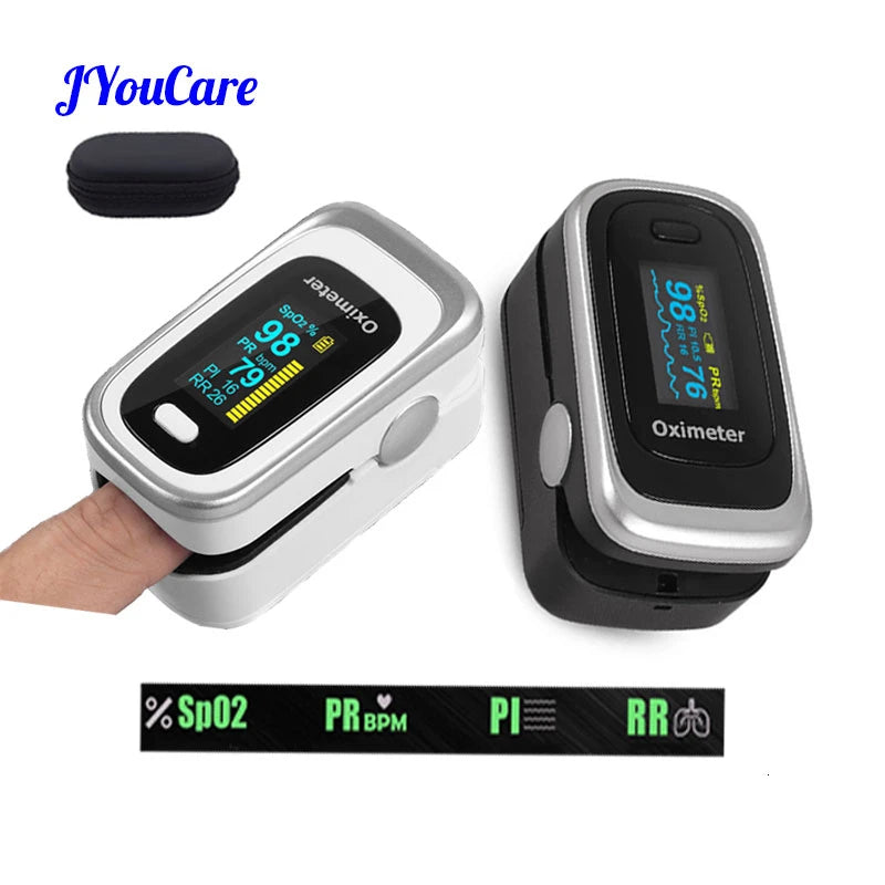 Medical Finger Oled Pulse Oximeter RR Blood Oxygen With Respiratory Rate Oximetro De Dedo portátil & case oxymeter Pulsioximetro