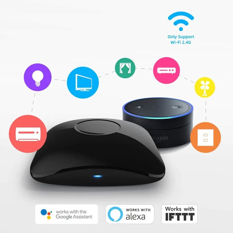New BroadLink RM4 Pro Universal Remote Control Add HTS2 RF Controller IR Switch Smart Home Works Alexa Google Assistant