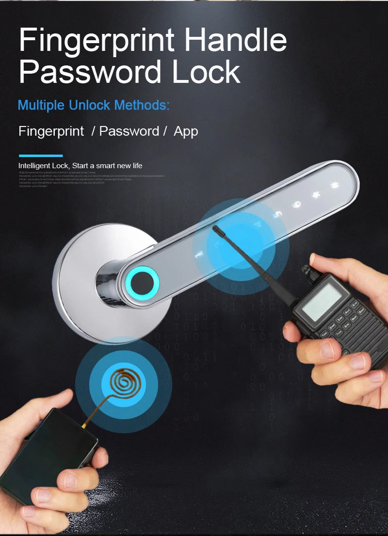 WAFU 016 Smart Lock Fingerprint APP Unlock Keyless Entry Works With iOS/Android Door Bluetooth-Compatible Password Handle Lock