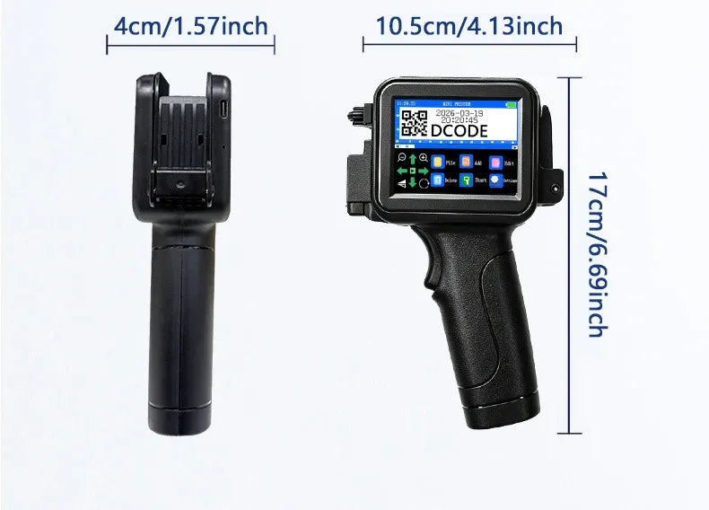 DCODE XTMINI 12.7mm Handheld Inkjet Printer Portable Printers Text QR Barcode Batch Number Logo Image Date Printing Machine
