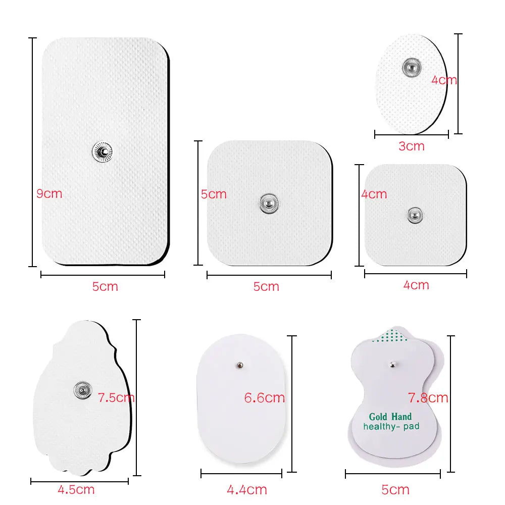 TENS Unit Electrode Pads: Reusable Muscle Stimulator Gel Sets Back Massage Instrument Tidesmit