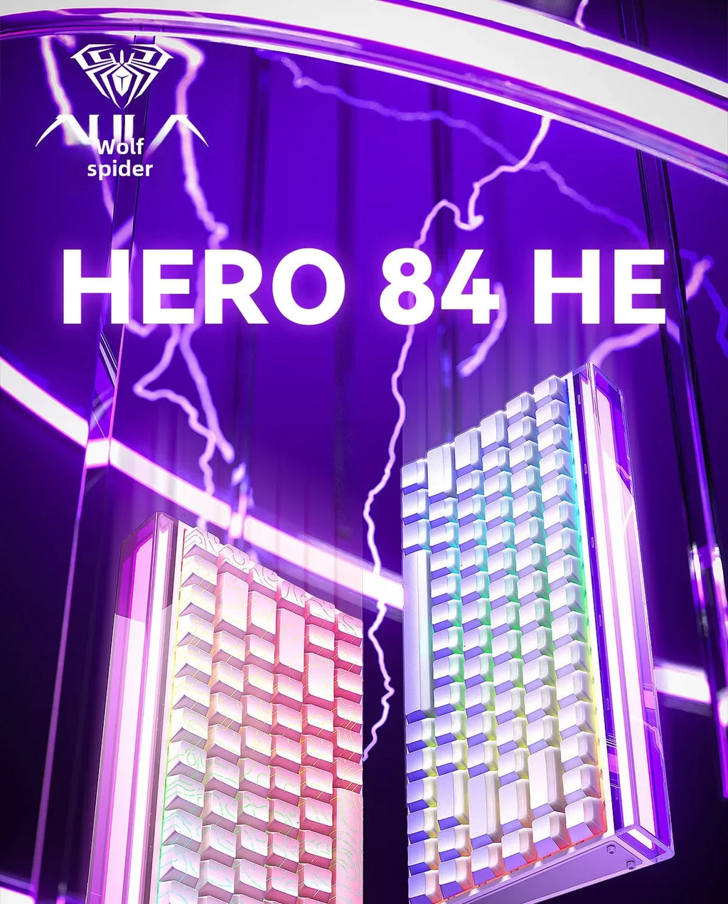 AULA HERO 84 HE Wired Mechanical Keyboard Music Rhythm RGB Gaming Keyboard 8K Return Magnetic Switch High Performance Keyboard