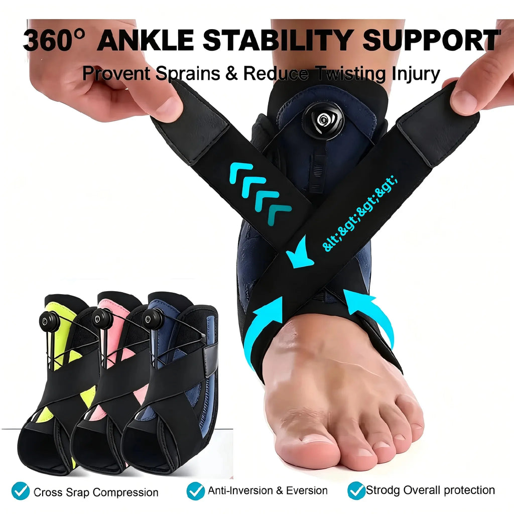 Adjustable BOA Ankle Brace Support Sport Fitness Ankle Protector Sprain Recovery Stabilizer Foot Care Pain Relief Ankle Wrap