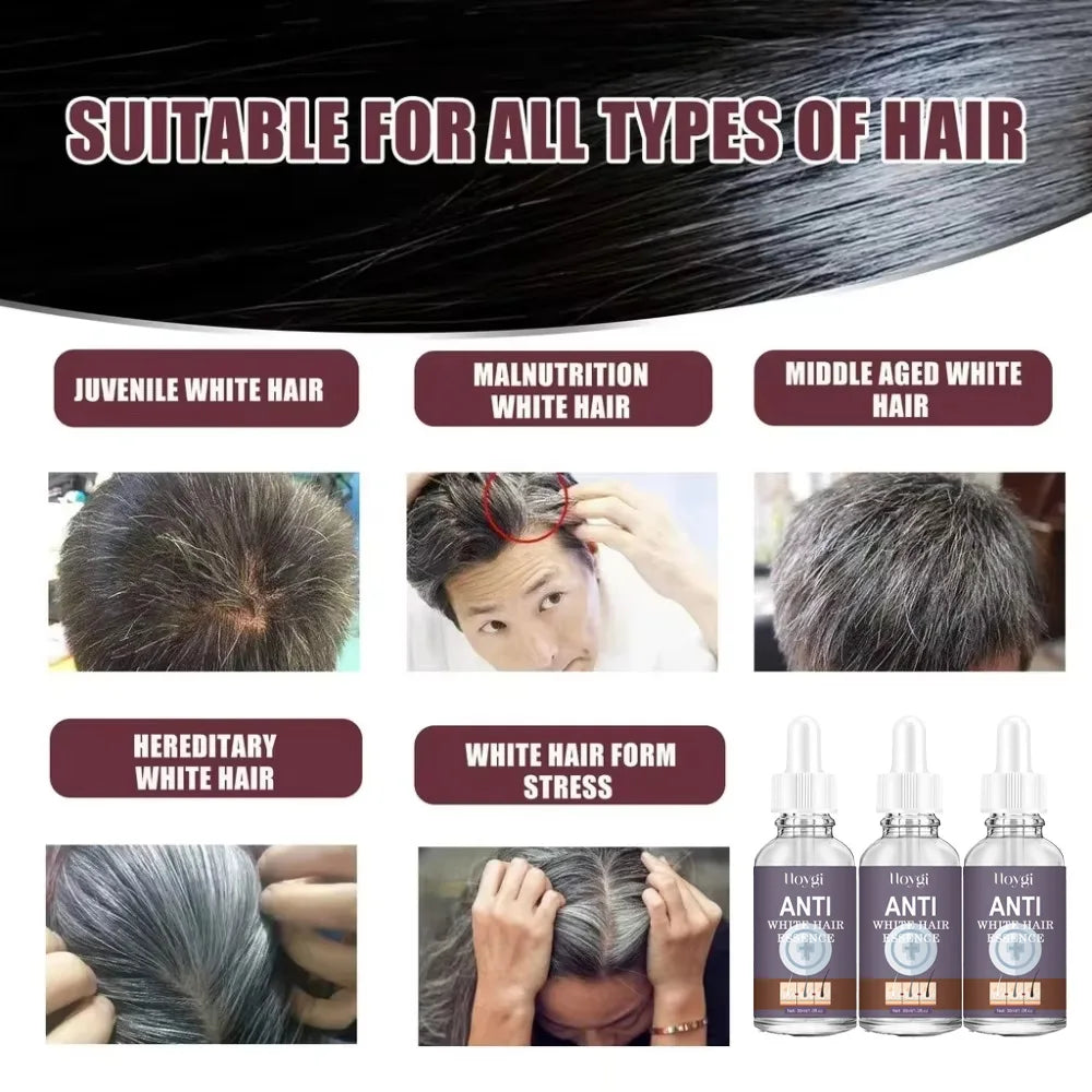 Natural Hair Care Essence Serum Anti Gray Nourish Repair For All Hair Types