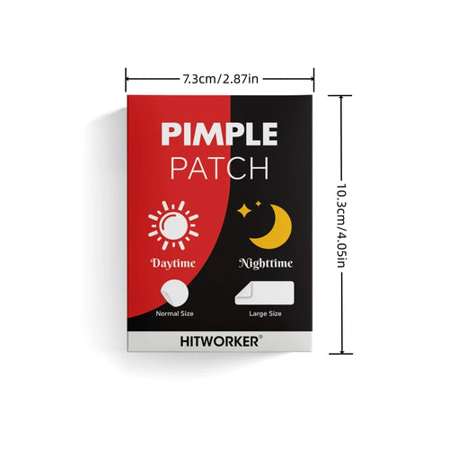 Hydrocolloid acne patch box showing normal and large sticker sizes