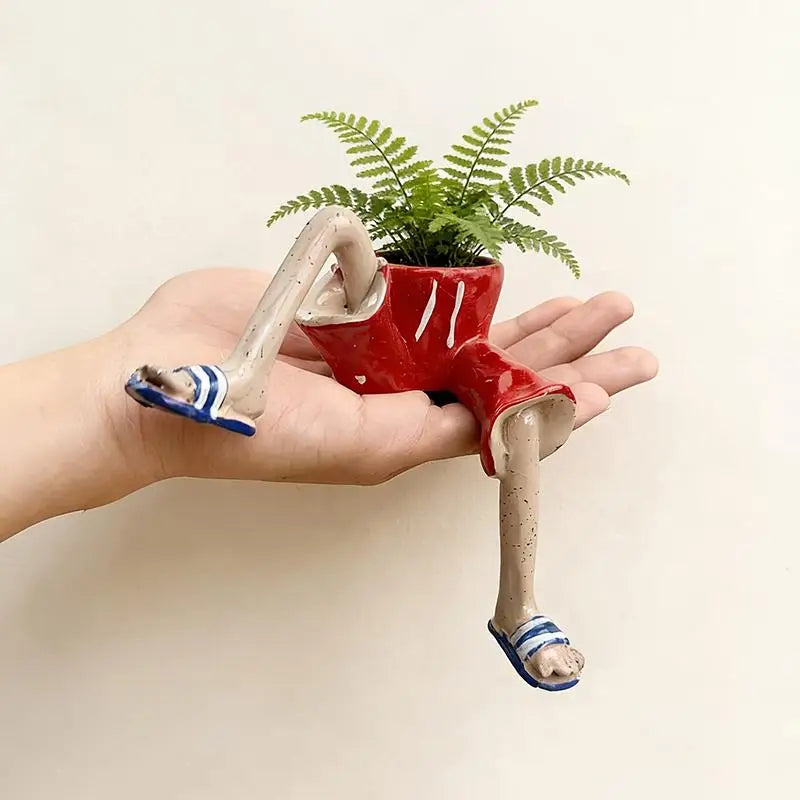 Whimsical Resin Leggy Planter Creative Succulents Flower Pot Home Decor Art Planter Home Office Shelf Decor Gardening Gift