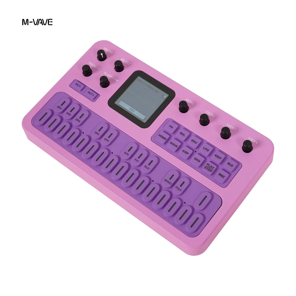 M-Vave Fm-1 Portable Fm Synthesizer Effect Pedal 12h Battery 6-Operator 32-Algorithm 128 Presets Built-In Speaker Bluetooth Midi