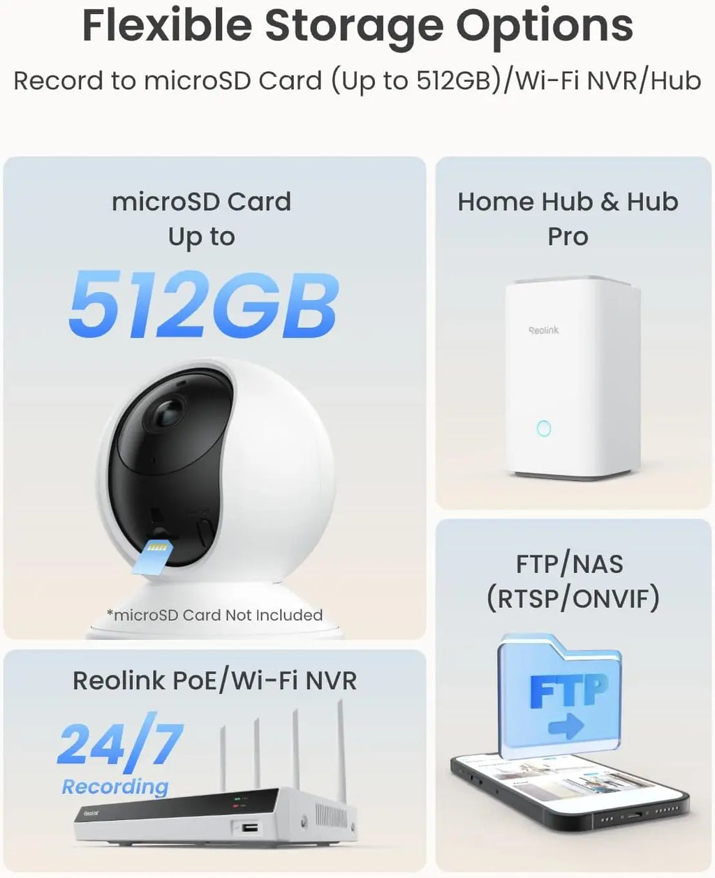 REOLINK 5MP WiFi Security Camera Person/Pet/Crying Detection Indoor Baby Monitor 2 Way Audio PT Auto Tracking IP Camera E1-Pro