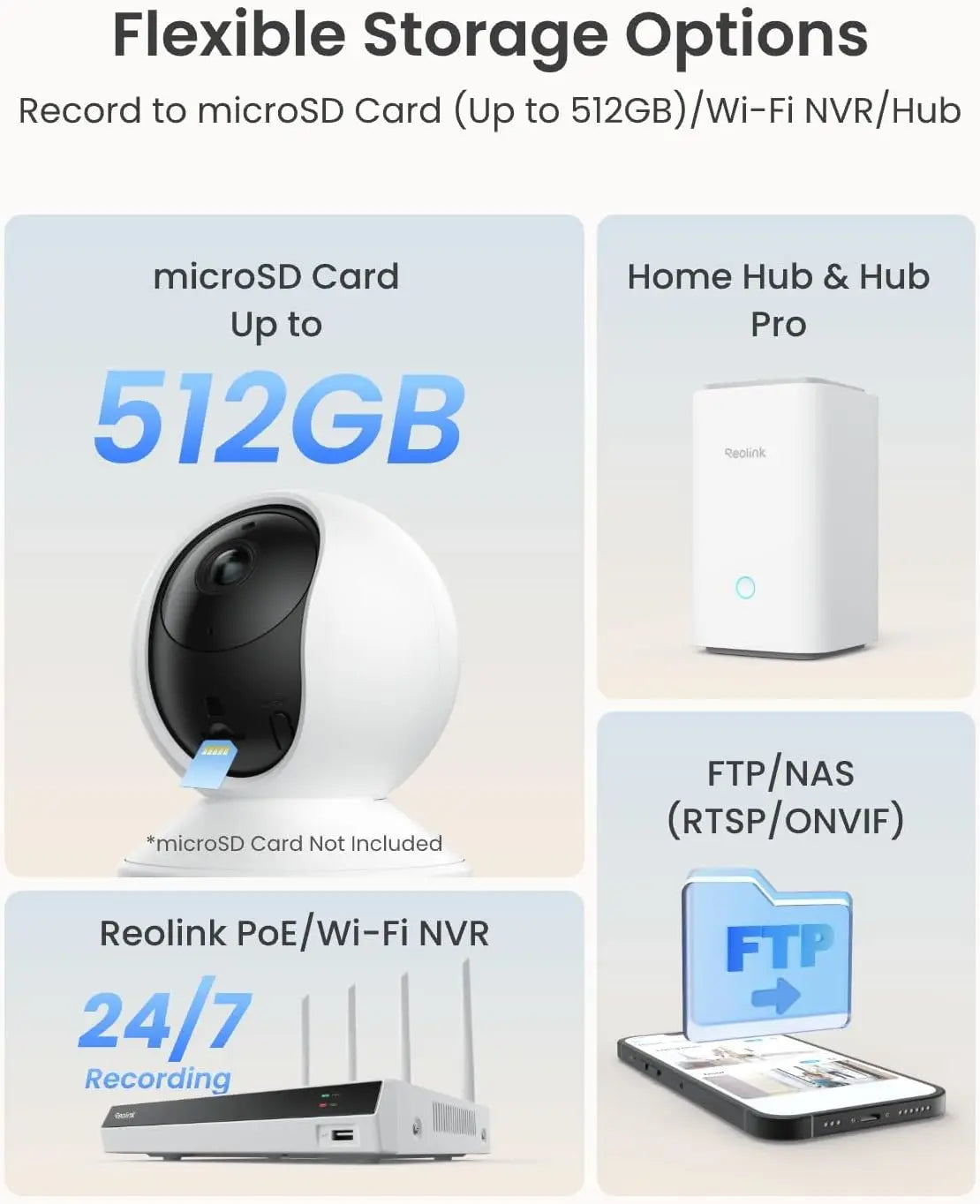 REOLINK 5MP WiFi Security Camera Person/Pet/Crying Detection Indoor Baby Monitor 2 Way Audio PT Auto Tracking IP Camera E1-Pro