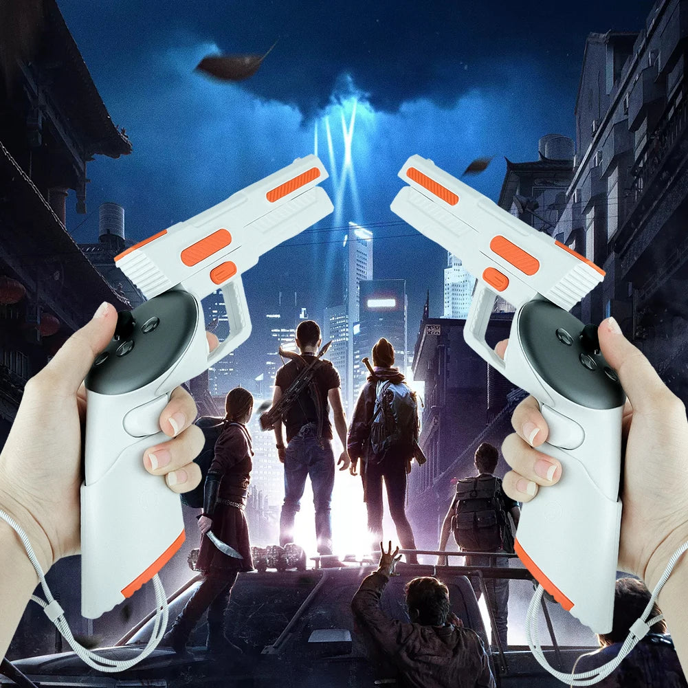 Meta Quest 3 VR Gun Stock Grip | Precision FPS Aiming Controller White Tidesmit