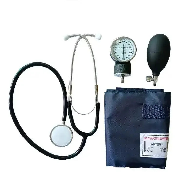 Aneroid Sphygmomanometer with Stethoscope Manual Arm-Type Blood Pressure Monitor 2-in-1 Kit for Teaching Heart Rate Monitoring