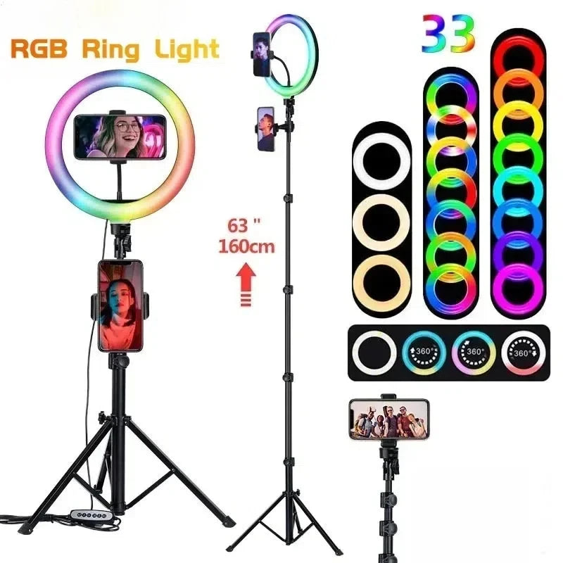 10-Inch RGB Ring Light with Adjustable Tripod Stand - Tidesmit Tidesmit