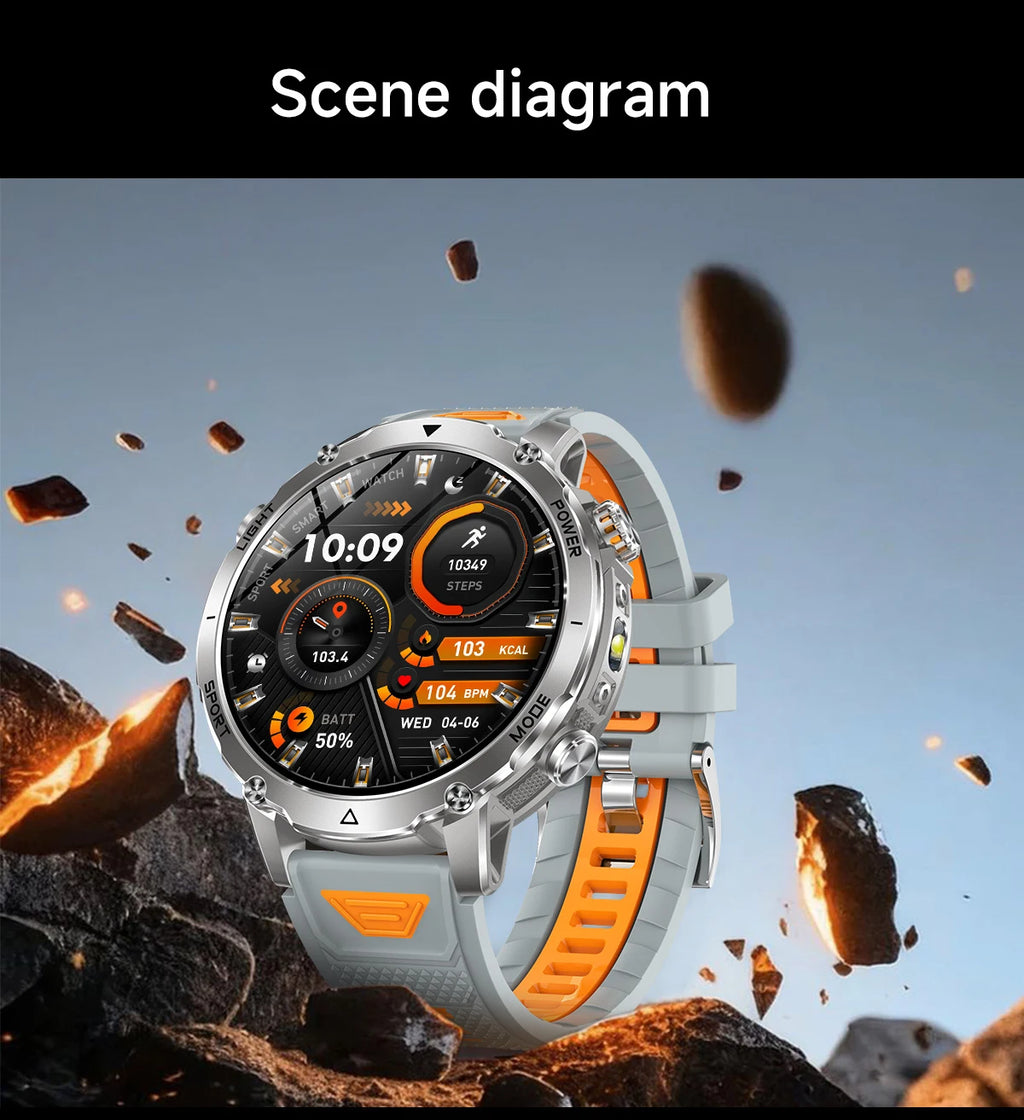 LIGE TANK Ultra Military Smart Watch 1400mAh Battery 10ATM Waterproof Heart Rate LED Flashlight Sports Bracelet Men Smartwatch