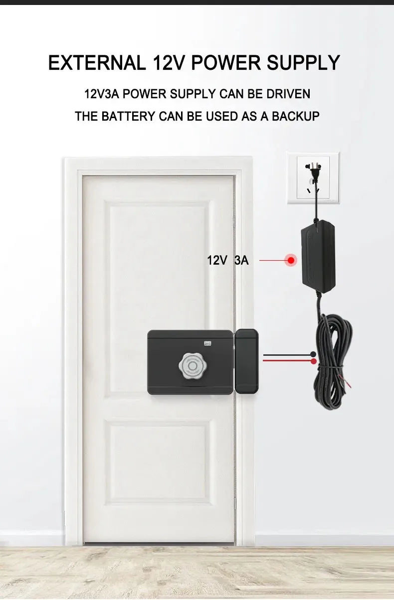 Smart WiFi Door Lock Waterproof Tuya Face Recognition Fingerprint RFID Card Password APP Control Rechargeable Li-Battery Include