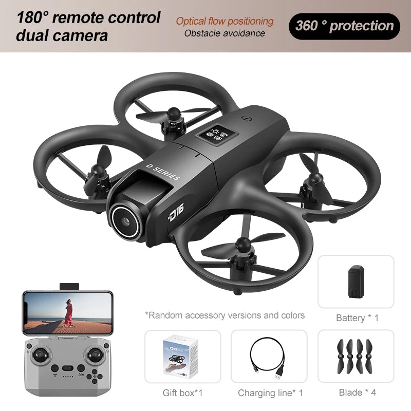 Mini GPS Camera Drone with 8K Dual Lens & Obstacle Avoidance Black Dual 8K Tidesmit