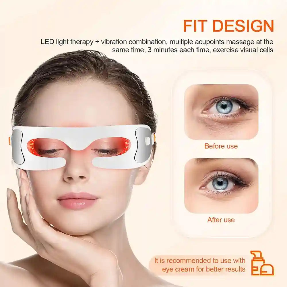 Electric Eye Massager with Red Light Therapy - White | Tidesmit Eye Massage Instrument Tidesmit