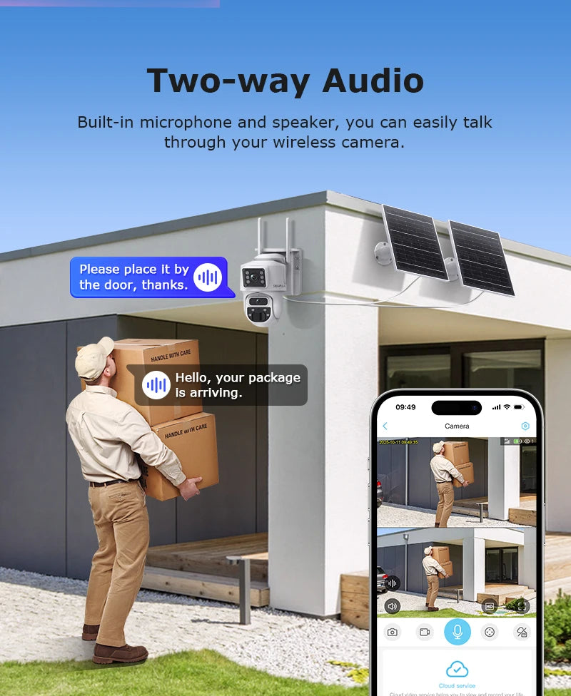 SHIWOJIA 12MP Dual Lens AI Solar Camera 4G SIM AOV Smart 24/7 Recording 360° PTZ Outdoor Security Cameras Auto Tracking UBox Pro