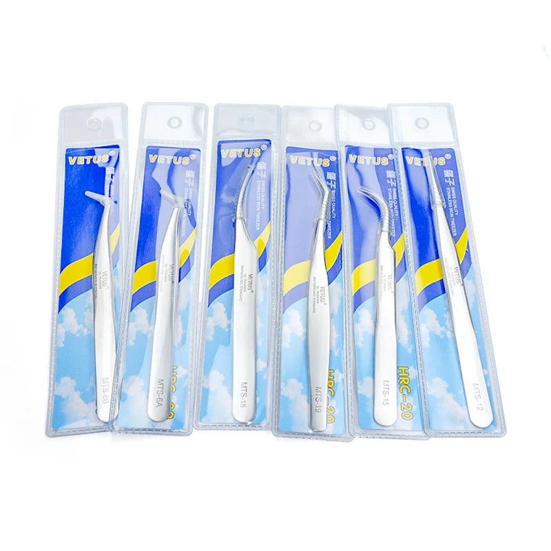 Eyelash Extension Tweezers: Precision Stainless Steel Pro Tools False Eyelashes Tidesmit