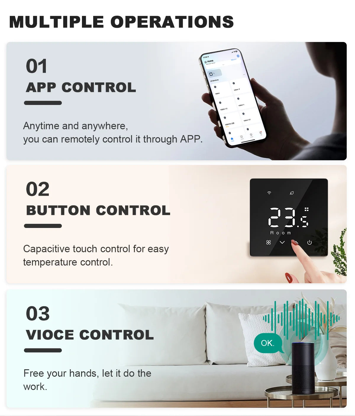 Tuya Smart Thermostat Water Gas Boiler WiFi ZigbeeBattery Wireless Floor Heating Temperature Remote Controller Google Home Alexa