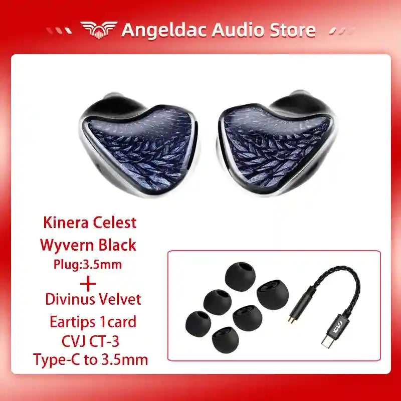 Kinera Celest Wyvern In-Ear Monitors with 10mm LCP Dynamic Driver 3.5mm-tips-CT-3 Tidesmit