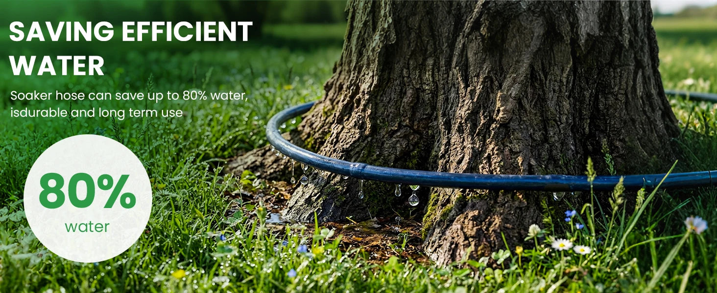 1/4" Irrigation Dripline Tubing 100Ft Roll 6" Emitter Spacing 0.5 GPH Emitters Built-In Drip Irrigation Line with 1/4" Fittings