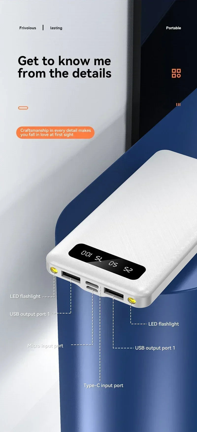 Tidesmit 200000mAh Portable Power Bank - 120W Fast Charging PD Battery Tidesmit