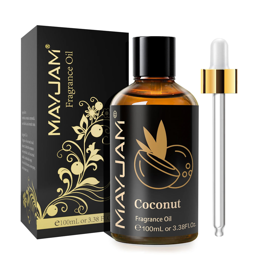 MAYJAM 100ml with Dropper Fruit Essential Oils Strawberry Watermelon Cherry Coconut Mango Fragrance Oil For Humidifier Diffuser