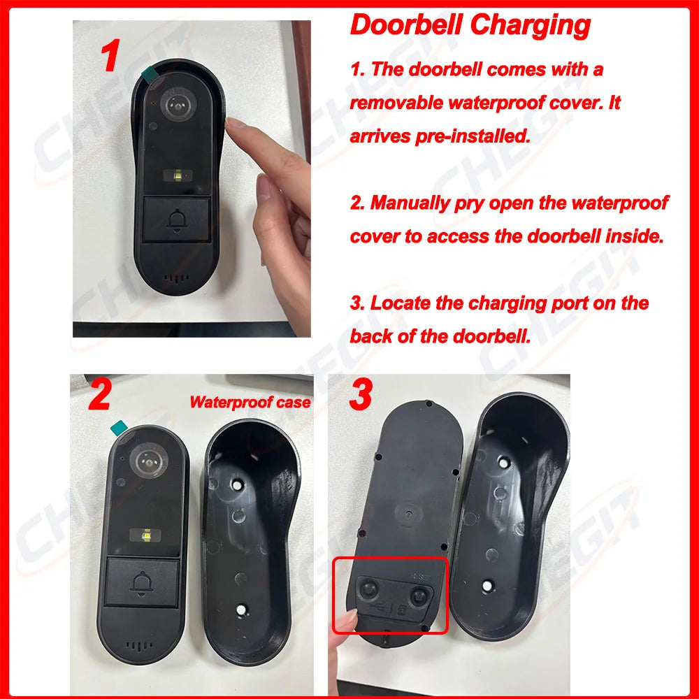 Waterproof Smart 2.4G Wireless Doorbells Video Intercom Camera Inteligente Night Vision 4.3inch Screen For Security Home