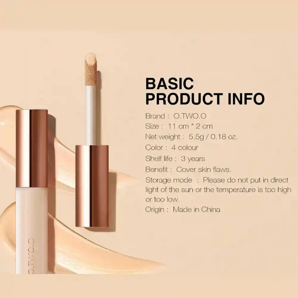 Tidesmit O.TWO.O full coverage waterproof liquid concealer texture close-up for dark circles face makeup